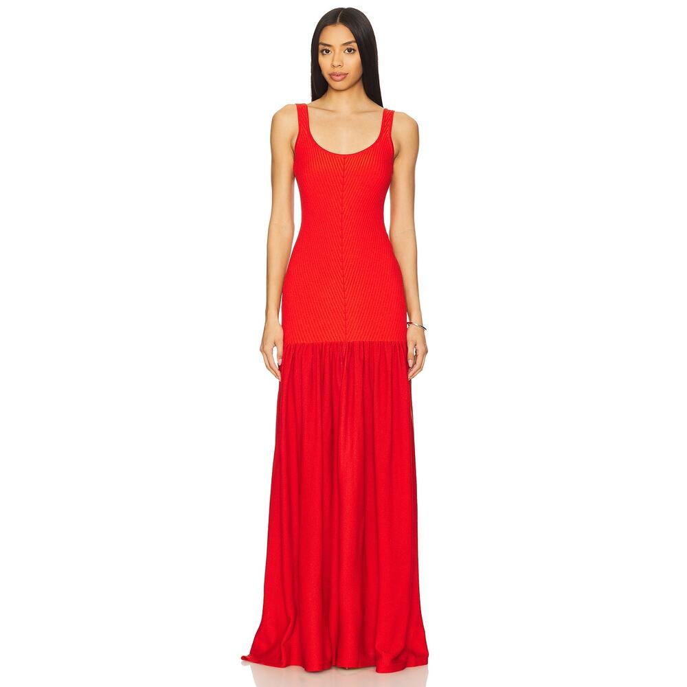 Retrofete Kennedi Metallic Geranium Romantic Flowing Knit Dress XS NWT $448
